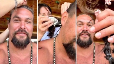 Jason Momoa saçlarına veda etti!